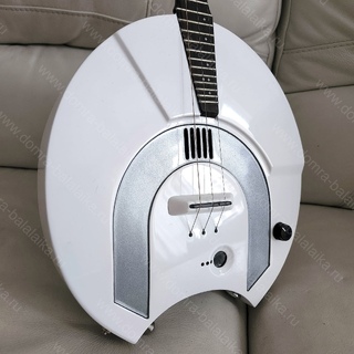 86 An electric domra in a white‑and‑silver colour scheme