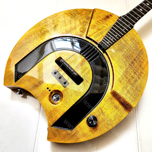 11. A three‑string electric domra, vintage yellow.